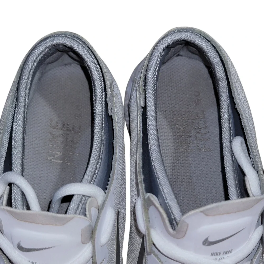 Nike Free TR Fit 4 Womens 7.5 White Silver Training Shoes Sneakers 629496-102